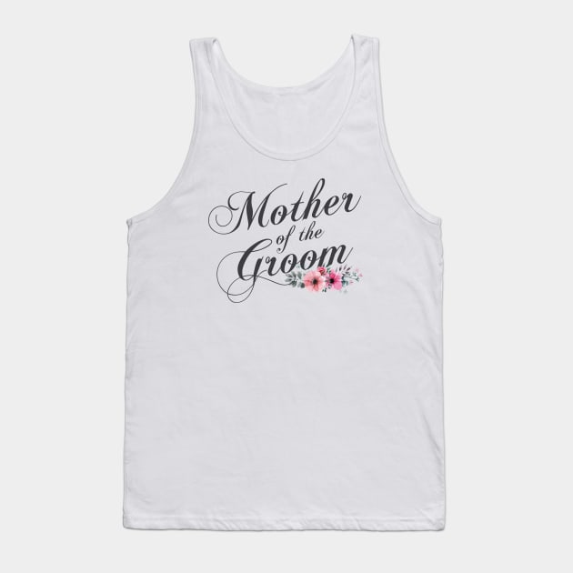 Simple and Elegant Mother of the Groom Floral Calligraphy Tank Top by Jasmine Anderson
